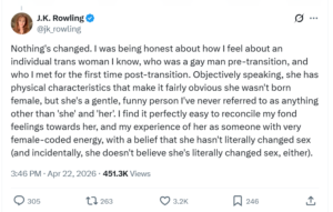 JK Rowling mascota trans, Blog de Salagre