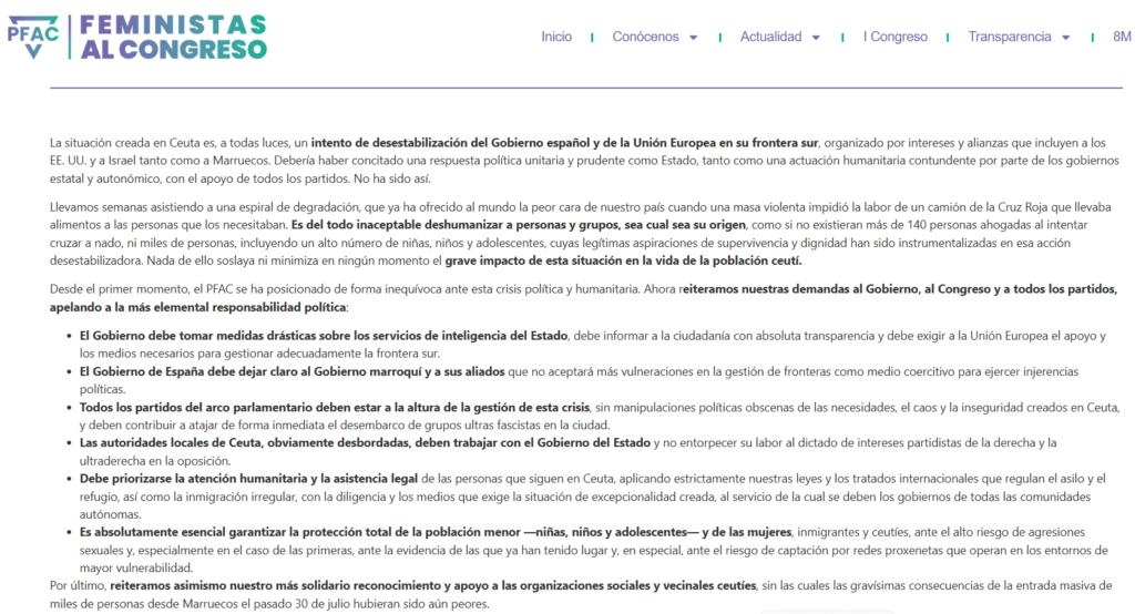 PFAC, comunicado Ceuta, Blog de Salagre